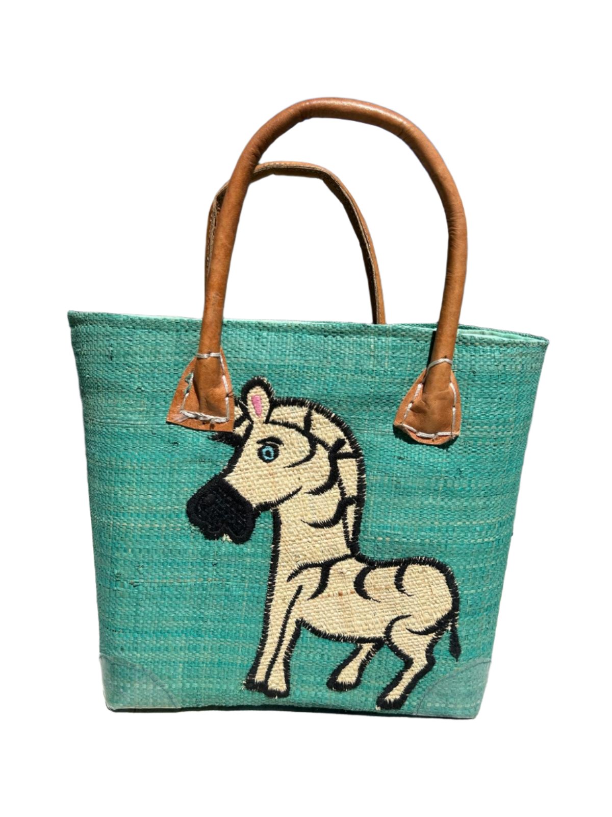 Handwoven Raffia Kids Handbag – Fair Trade and Handmade in Madagascar Zebra