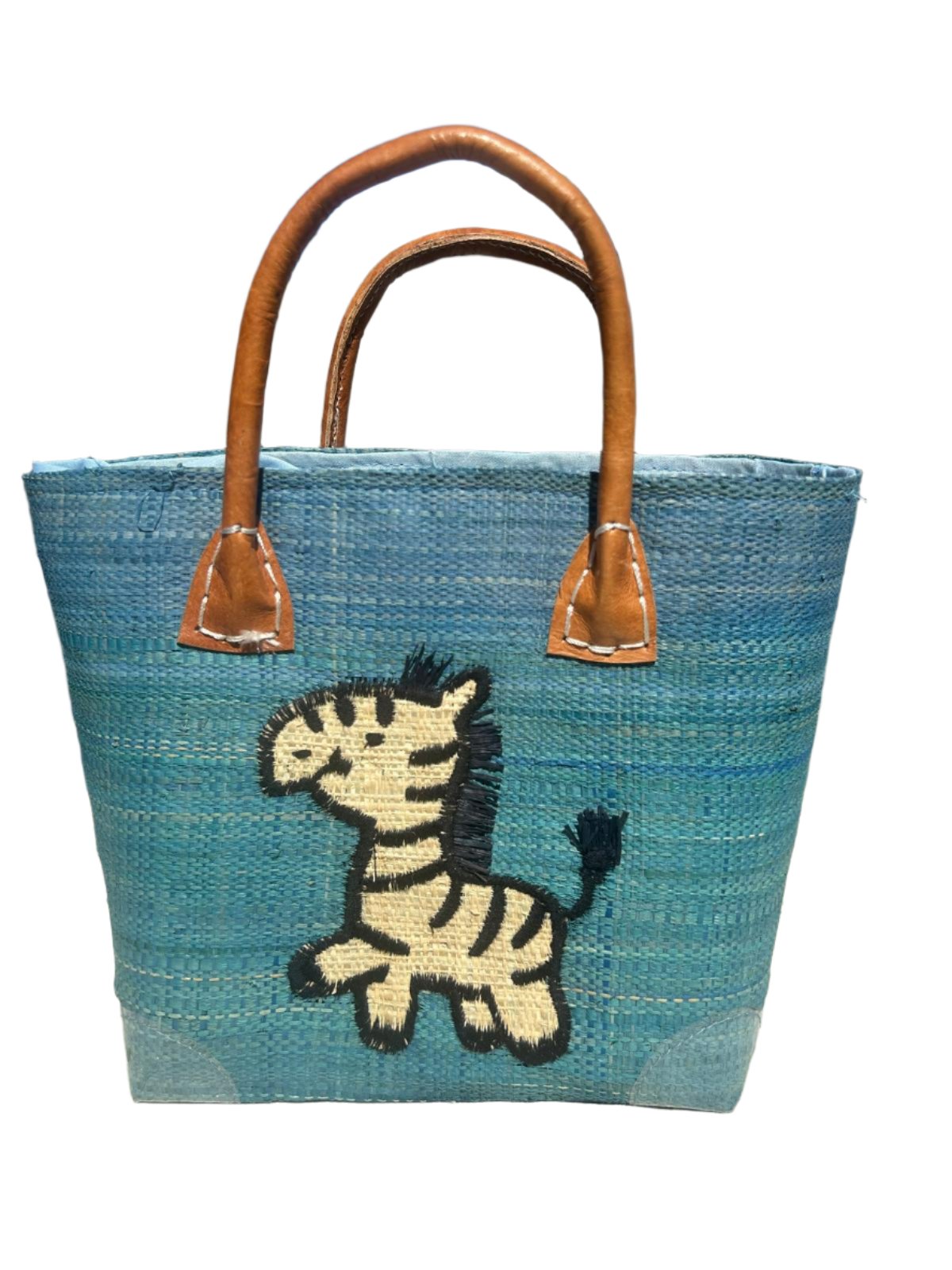 Handwoven Raffia Kids Handbag – Fair Trade and Handmade in Madagascar Zebra