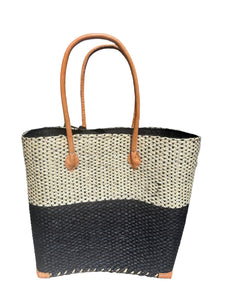 Sisal 2Tone Beach Bag - Black